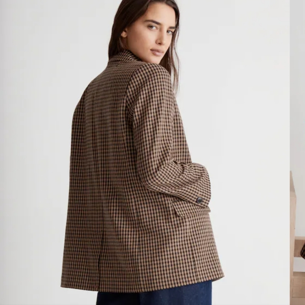 Madewell Caldwell Double-Breasted Blazer in Lyden Plaid NH852 Size L NWT - Picture 2 of 8